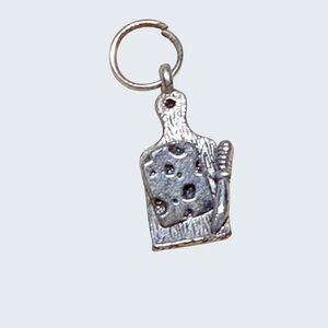 Source Unknown Silver Cheese & Board Charm Pendant